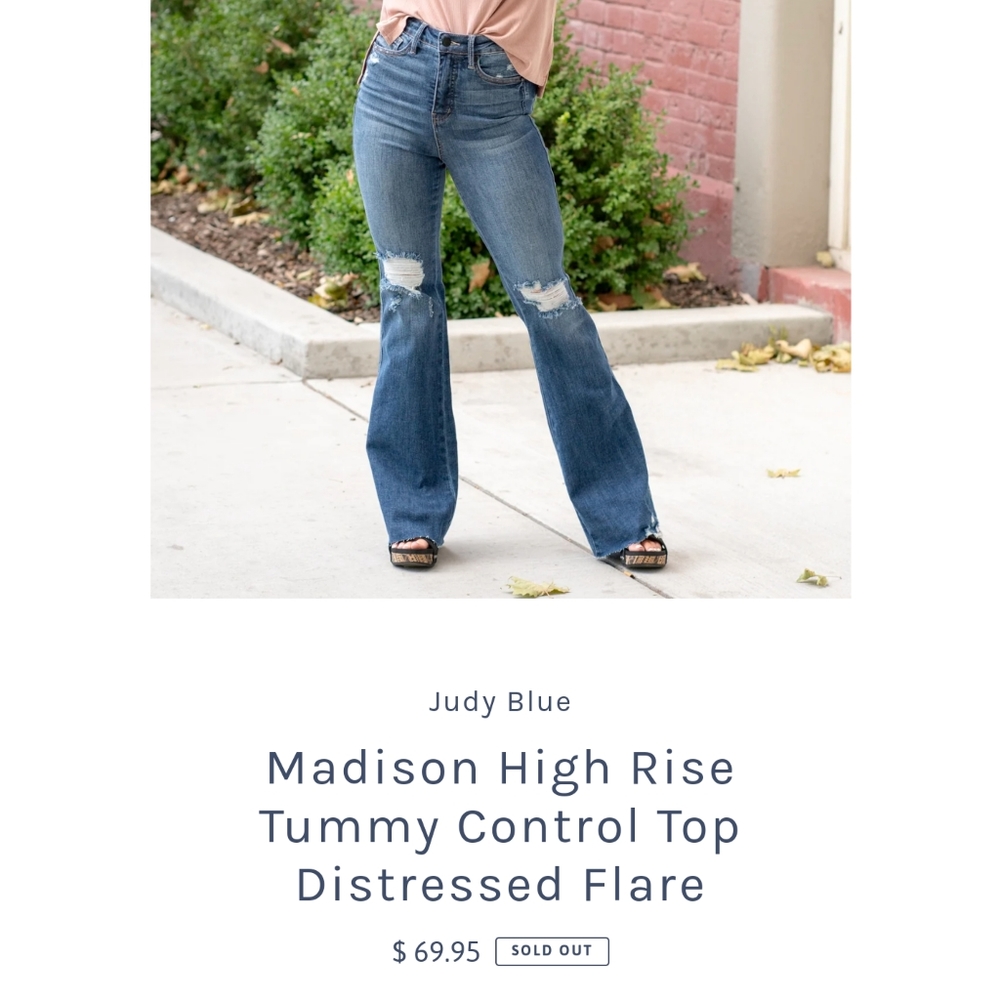 SOLD Judy Blue Tummy Control Madison Flare Jeans sz 15/32 JB88739 - Picture 2 of 6